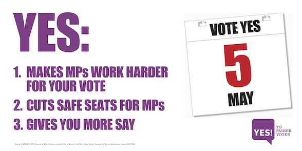 Yes to Fairer Votes poster campaign